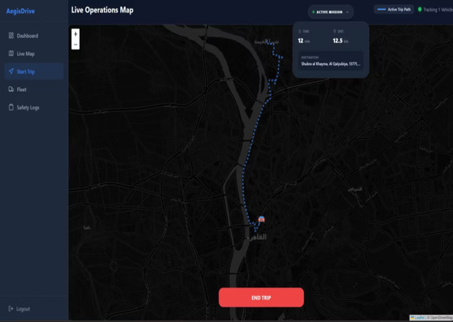 Real-Time Fleet Dashboard - Live Map